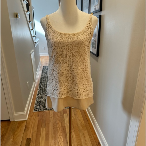 Cabi Cream Crochet Lace Tank Top - Picture 2 of 11